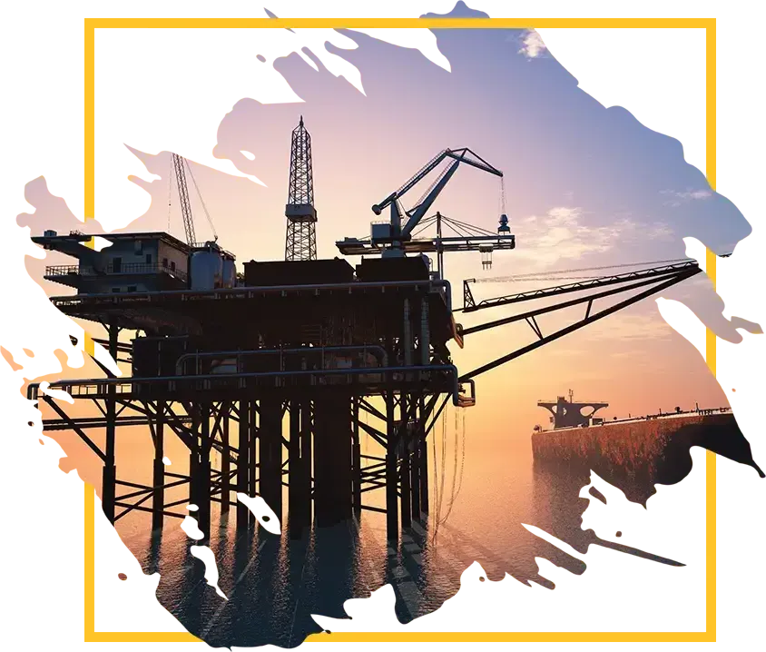 Oil Rig and ship